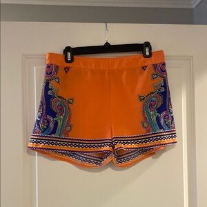 Vibrant Orange Paisley Women's Shorts
